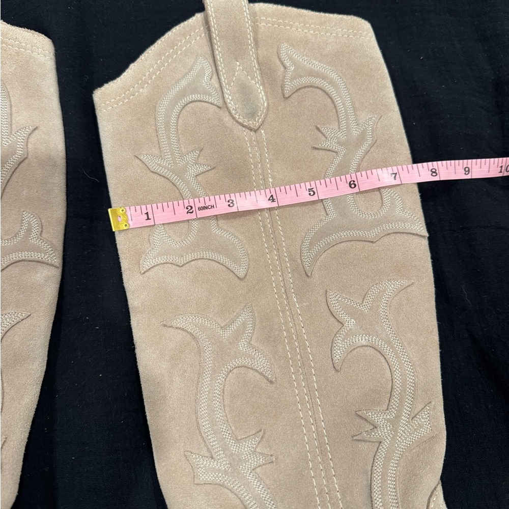 Dolce Vita Beige Embroidered Heeled Boots-see pic 4 details,angles&measurements - Picture 6 of 15